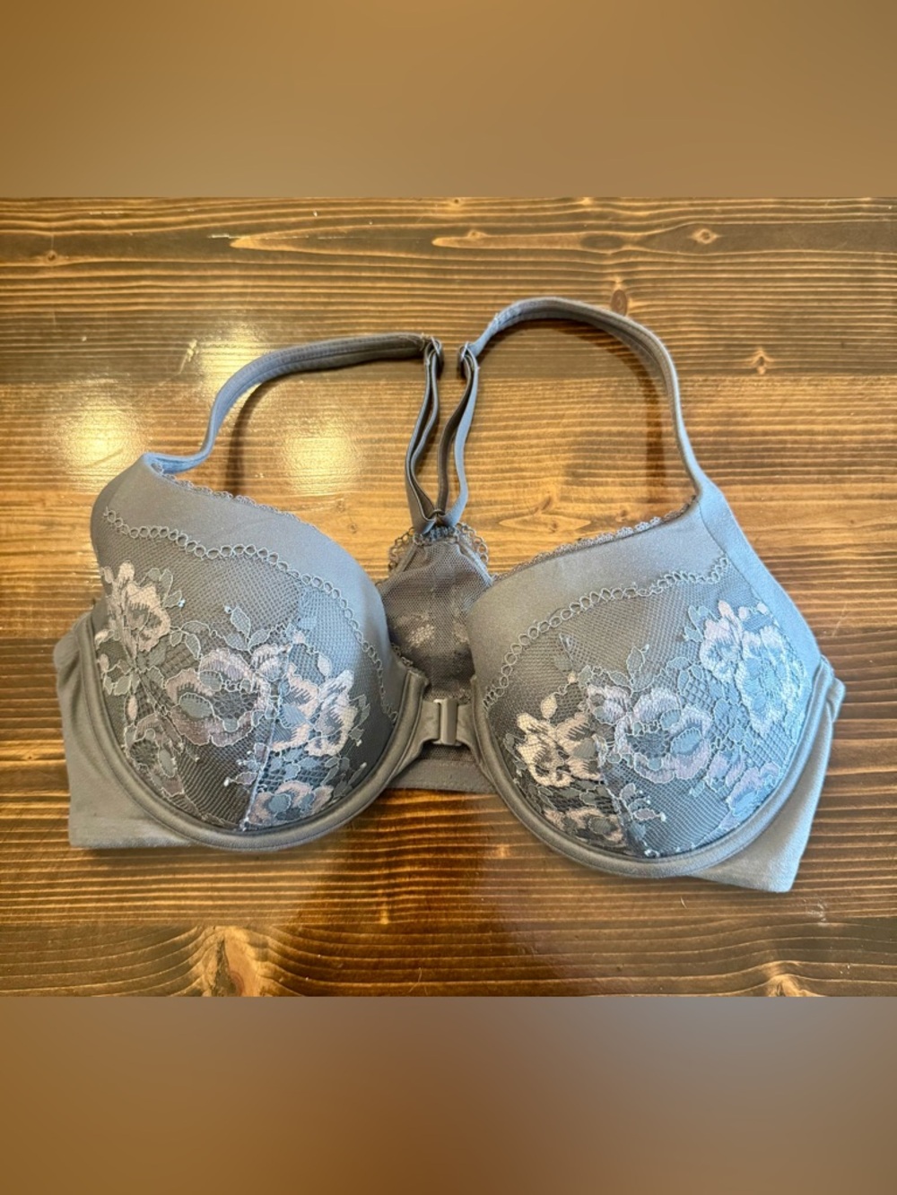 Victoria's Secret Gray Floral Lace Underwire Bra